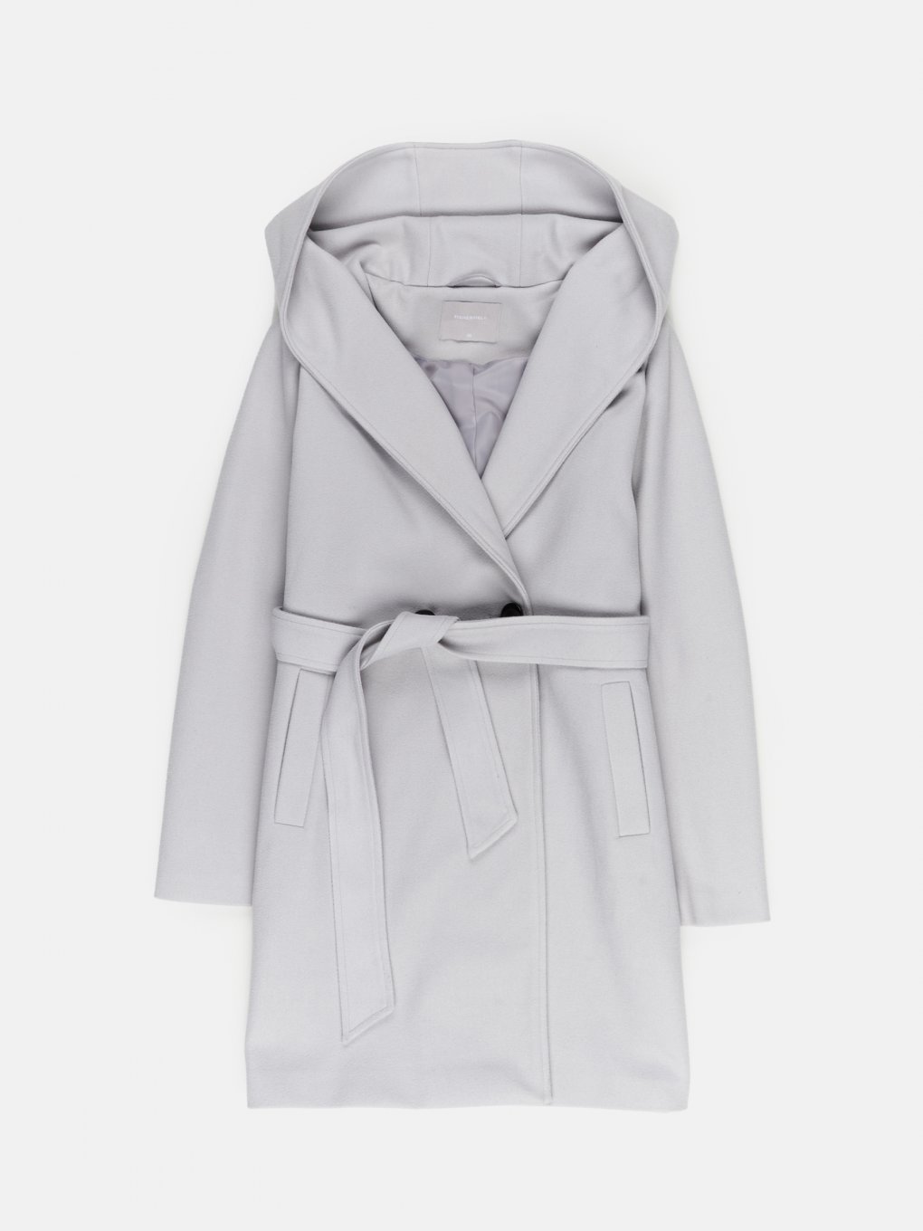 Basic hooded coat with belt