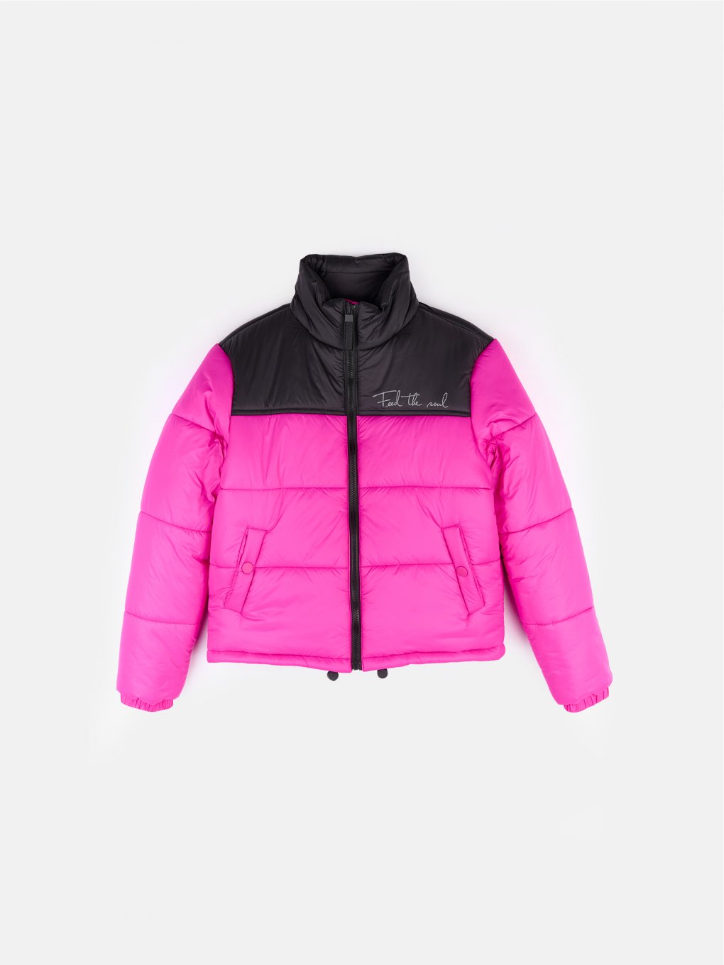 Padded color block jacket