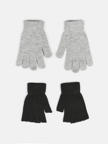 2 pack of basic knitted gloves