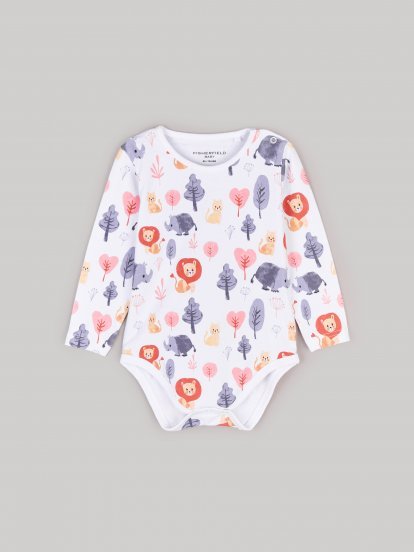 Cotton baby bodysuit with print
