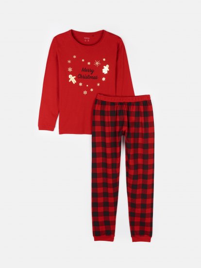 Bavlněné pyžamo s vánočním potiskem