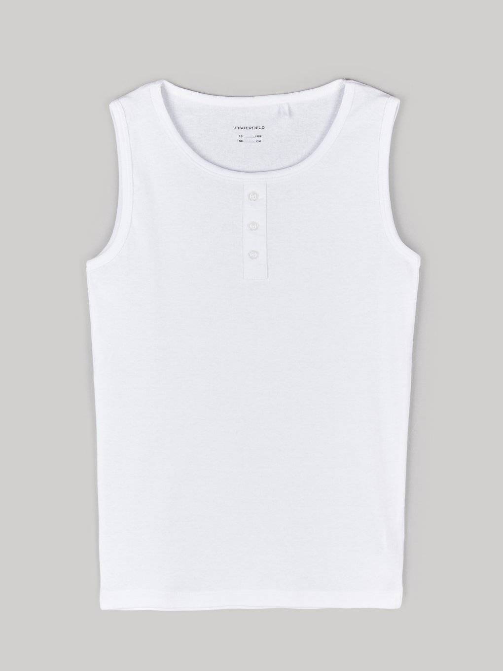 Cotton tank with decorative buttons