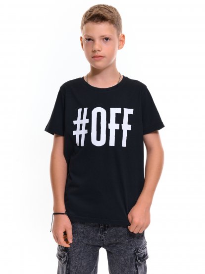 Bawełniana koszulka z napisem Off dla chłopców