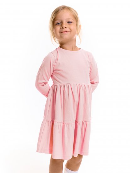 Bavlněné základní šaty s dlouhým rukávem dívčí