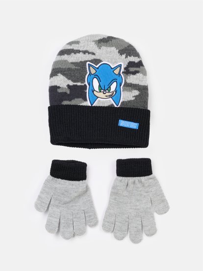 Set of cap and gloves Sonic