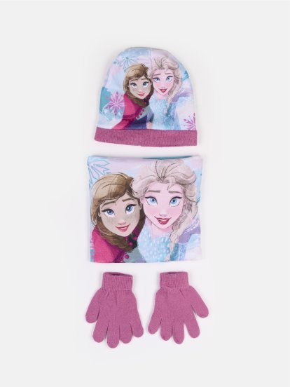 Set čiapka, nákrčník a rukavice Frozen