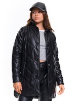 Ladies faux leather quilted jacket