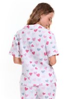 Dámska pyžamová košeľa so srdiečkami