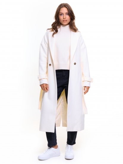 Longline coat with belt