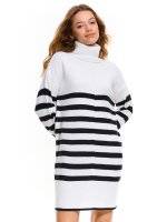 Longline striped rollneck sweater