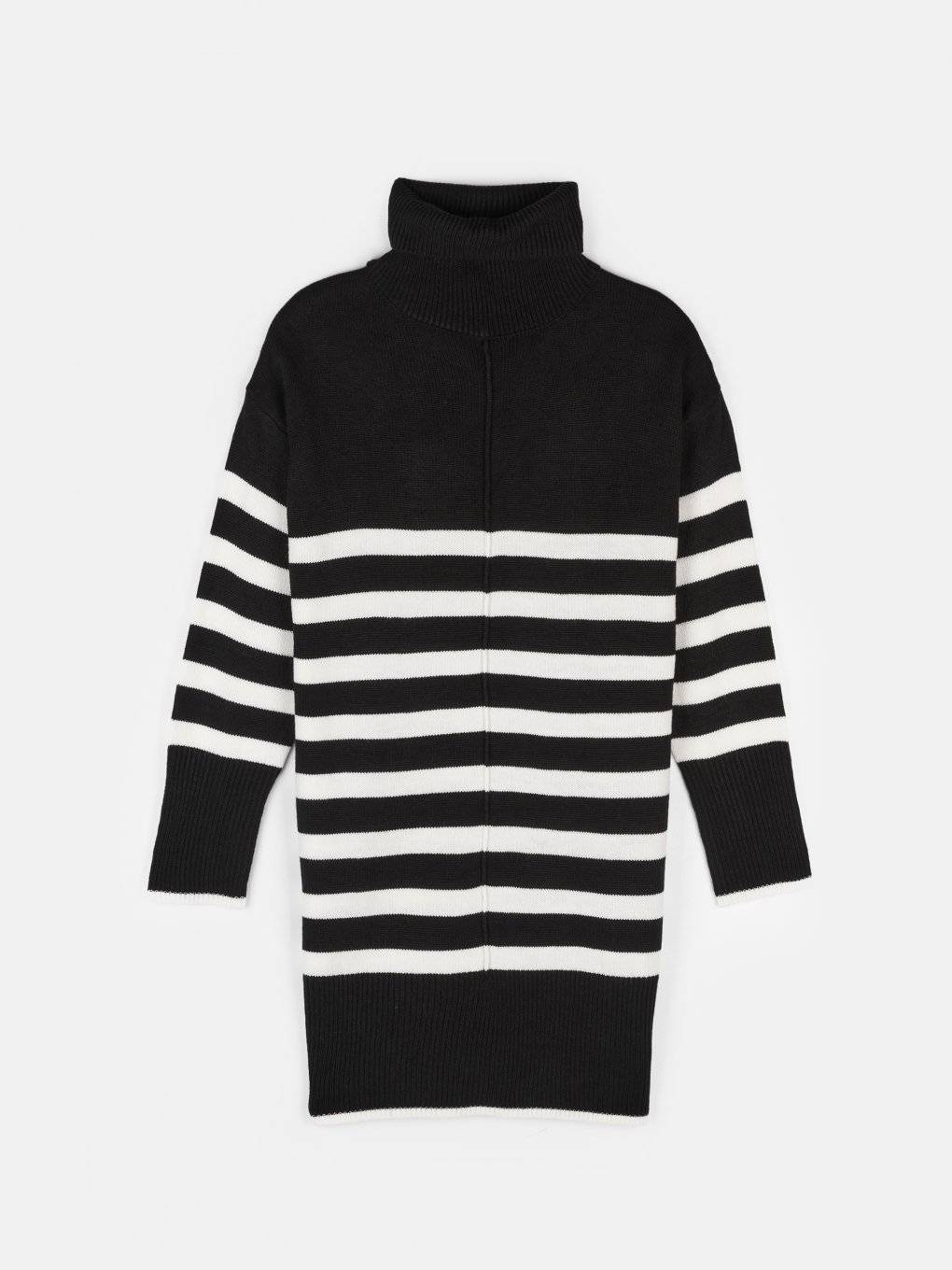 Longline striped rollneck sweater