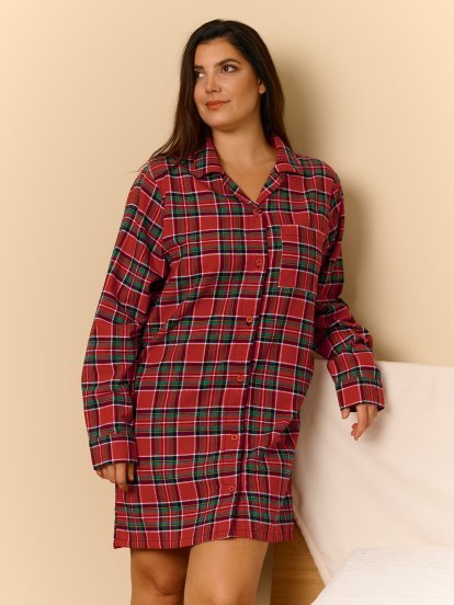 Checkered Christmas nightgown