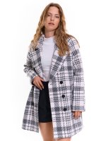 Wool blend plaid coat