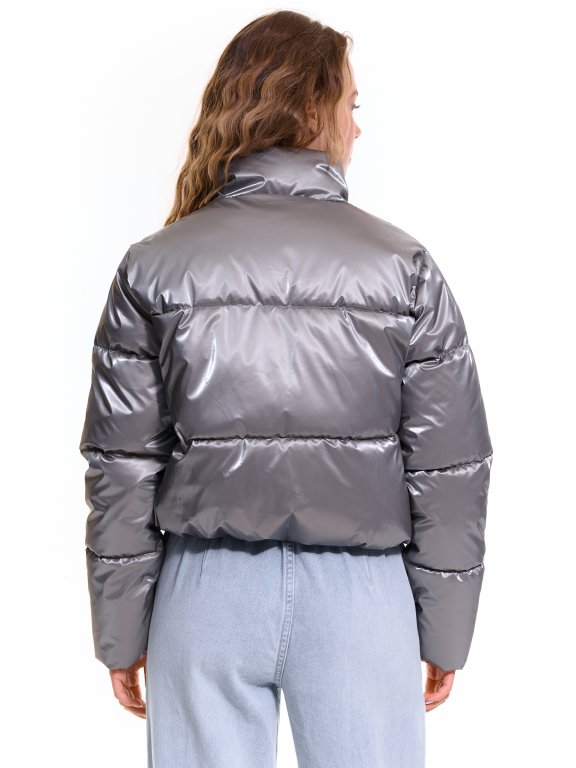 Shiny bomber winter jacket