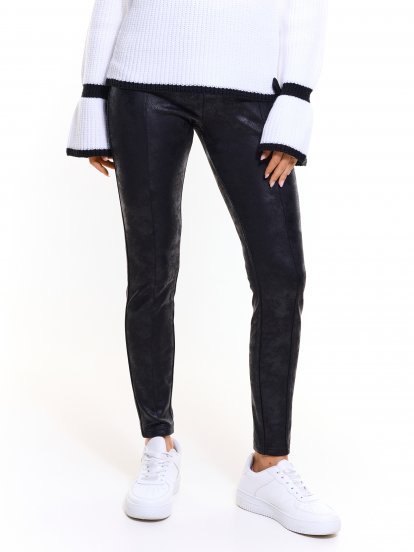 Faux suede skinny trousers