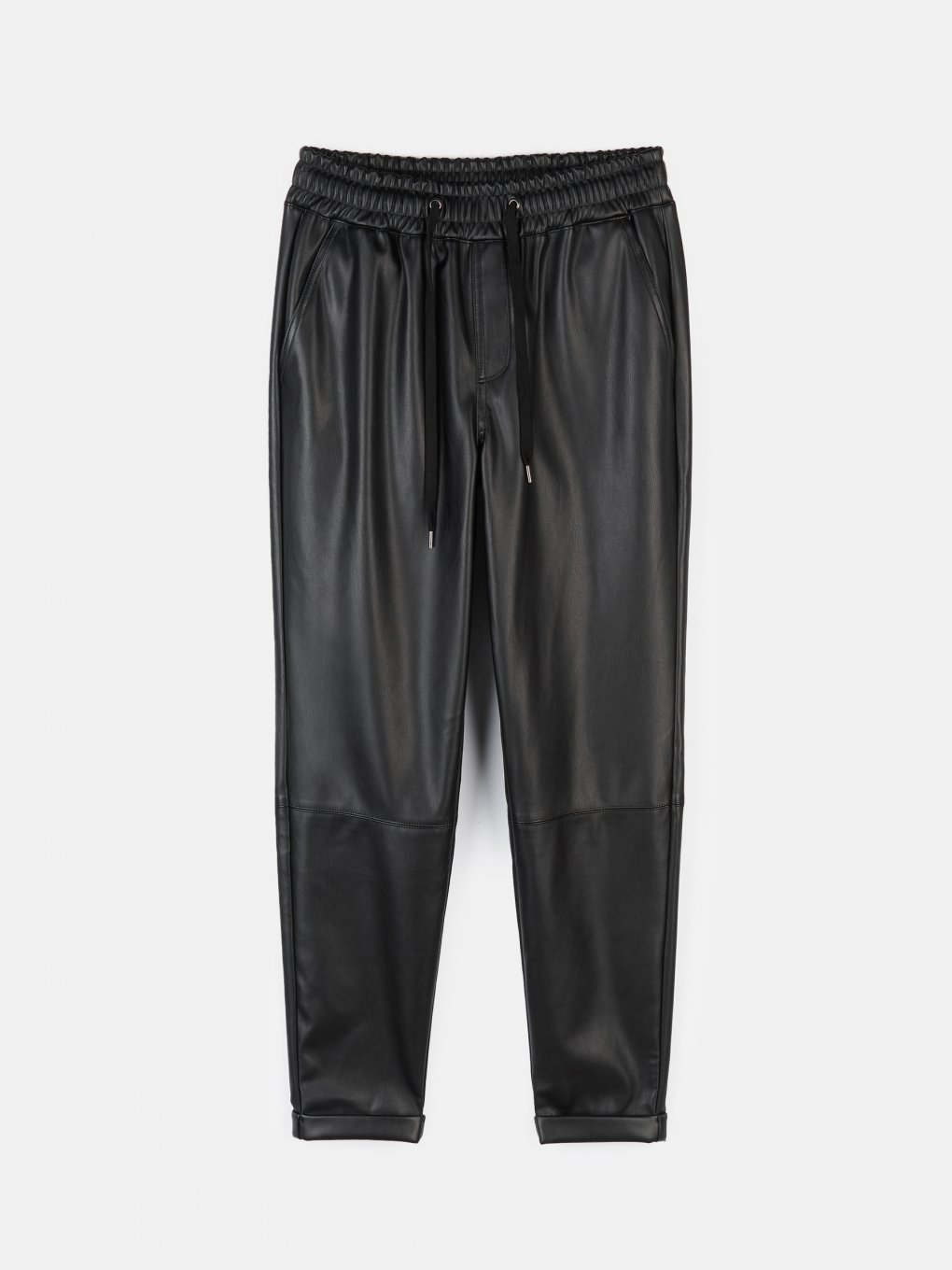 Faux leather joggers