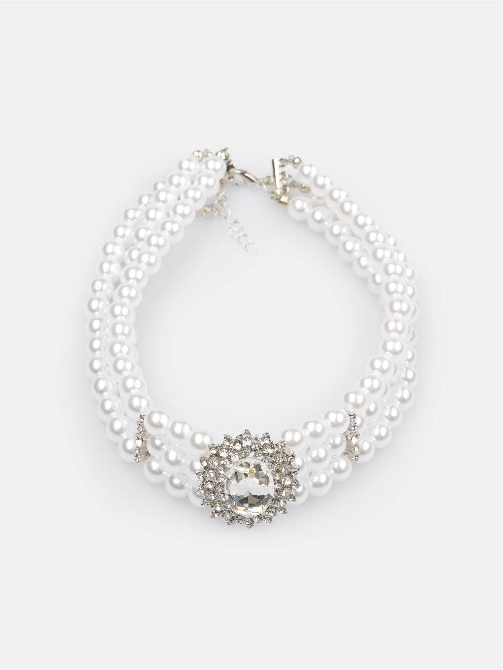 Perličkový choker náhrdelník