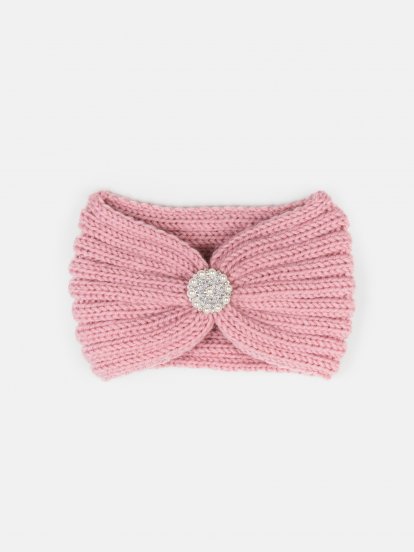 Knitted headband with embelishment /19cm/