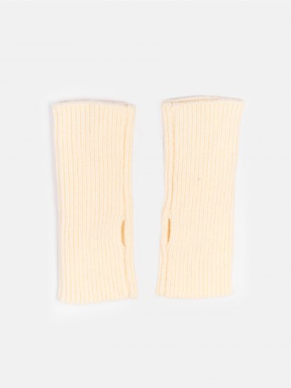 Knitted fingerless mittens, (18,5 cm)