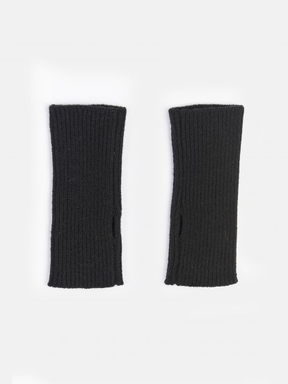 Knitted fingerless mittens, (18,5 cm)