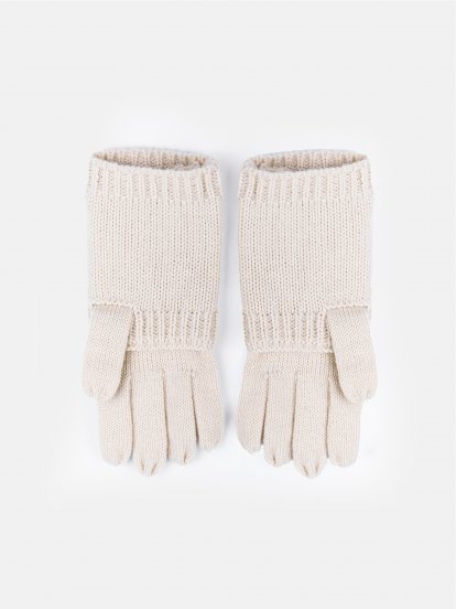 Pletené rukavice 2 v 1