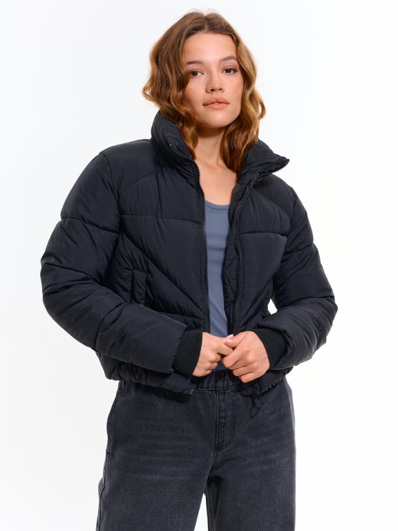 Női steppelt bomber téli kabát