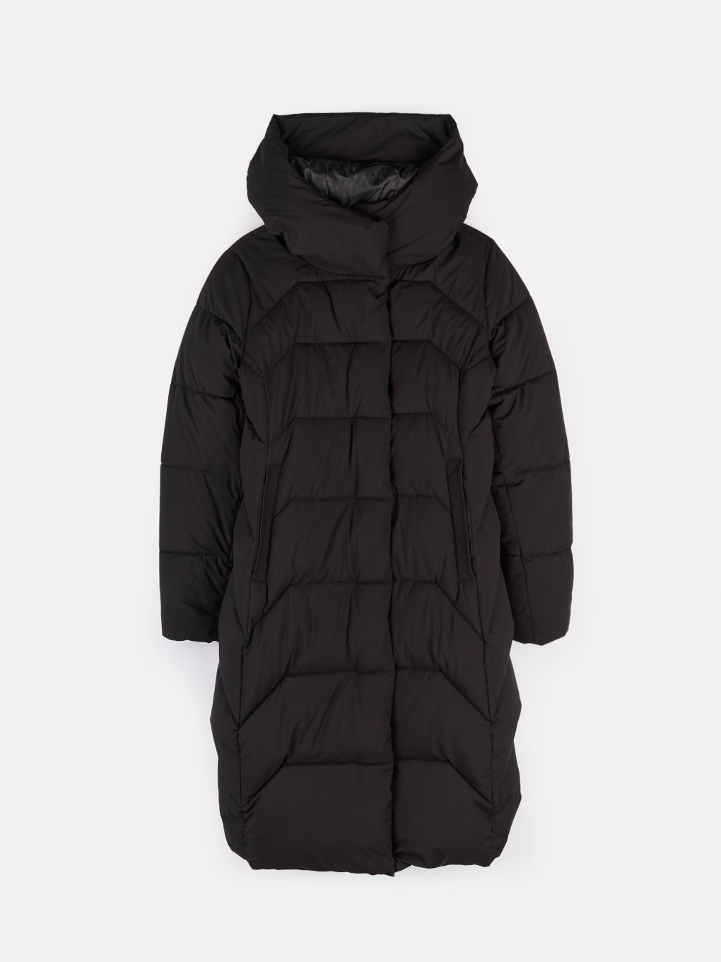 Quilted long winter padded jacket