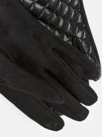Quilted faux leather gloves