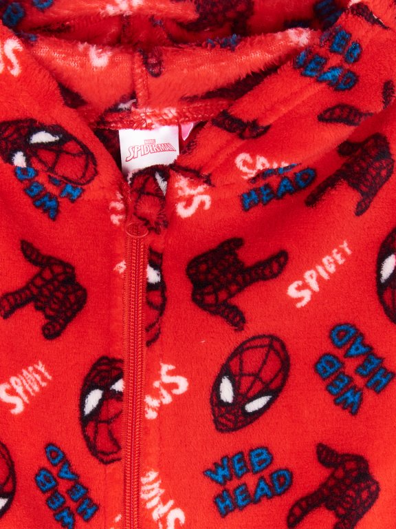 Flisový pyžamový overal Spiderman