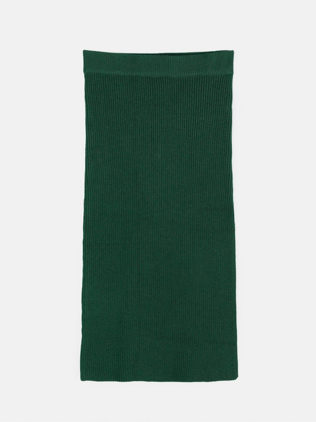 Žebrovaná pletená midi sukně