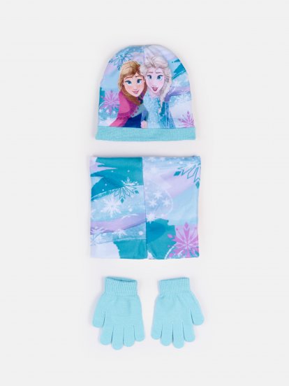 Zestaw czapki, rękawiczek i opaski na szyję Frozen