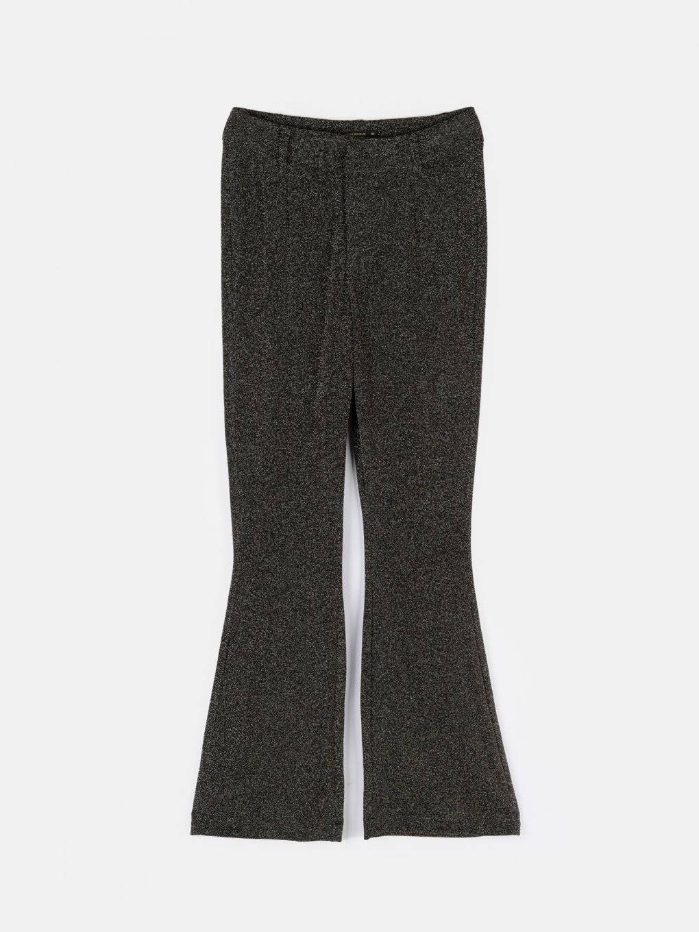 Metallic fibre wide leg pants
