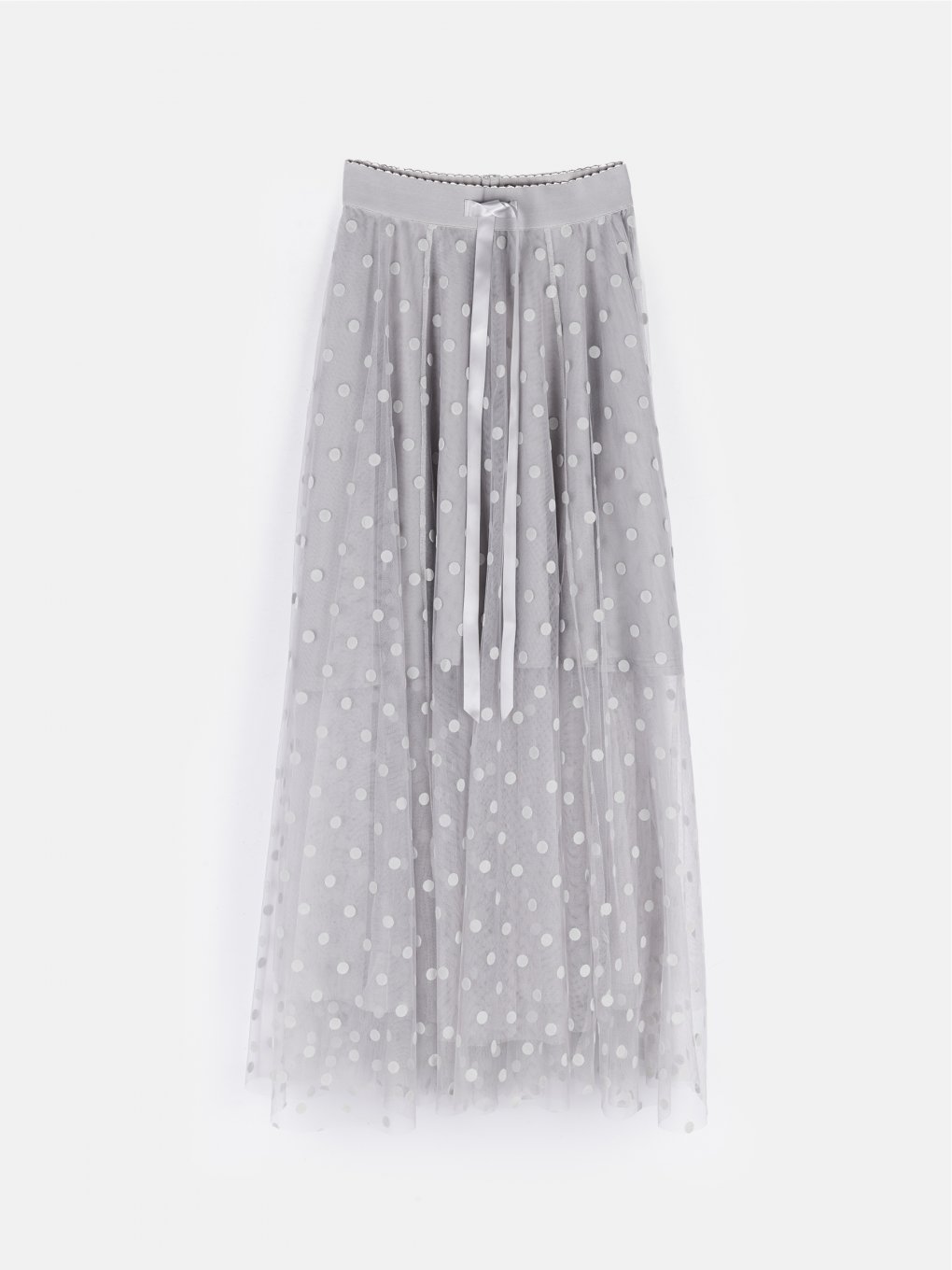 Tulle polka dot skirt with bow
