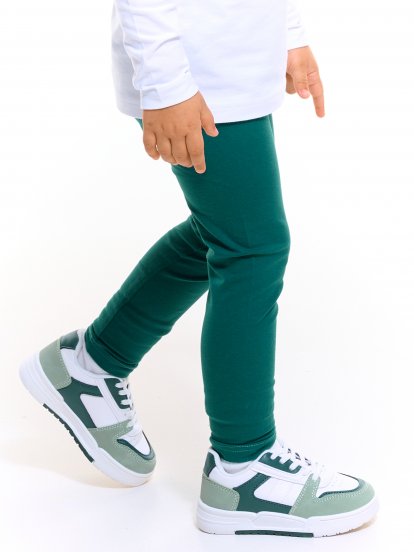 Bawełniane elastyczne legginsy basic