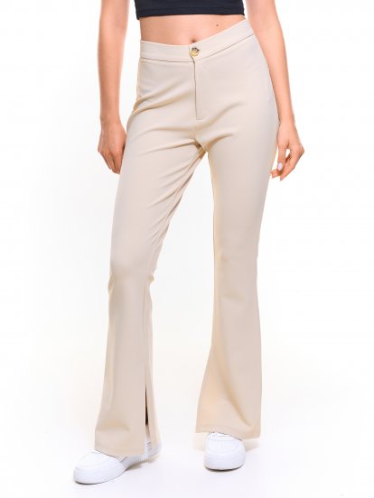 Flared pants with split