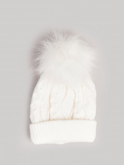 Winter cap with pom pom