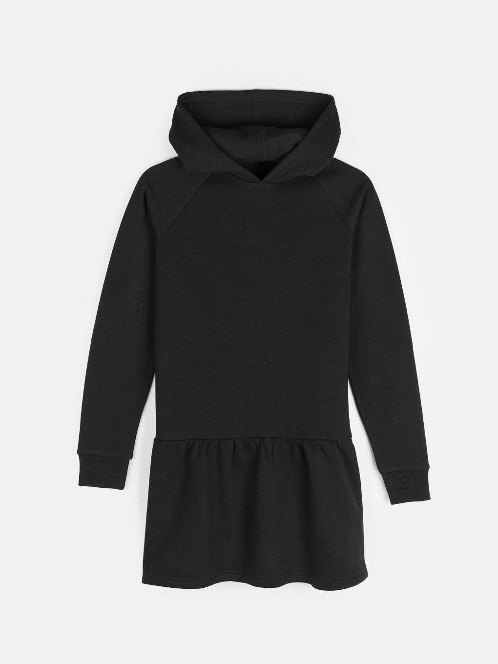 Longline hoodie with ruffle