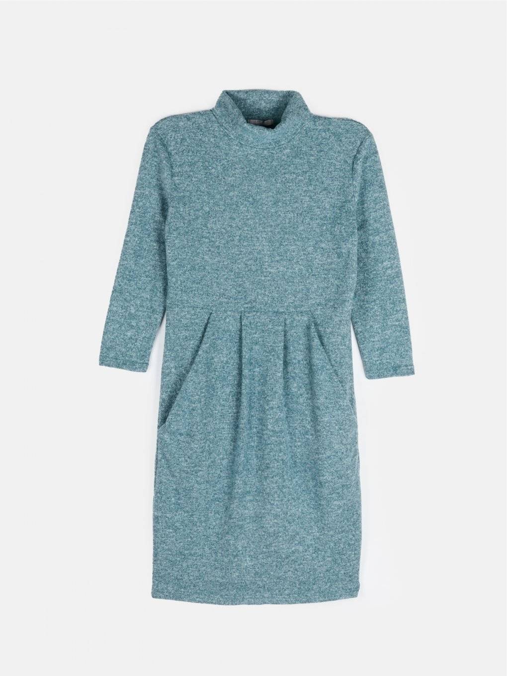 Ladies roll neck dress with pockets