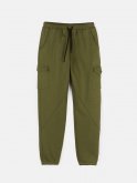 Thick oversize cotton blend sweatpants with cargo pockets