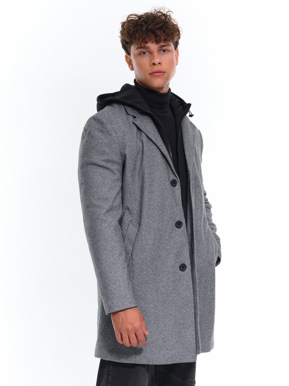 Kabát s kapucňou pánsky