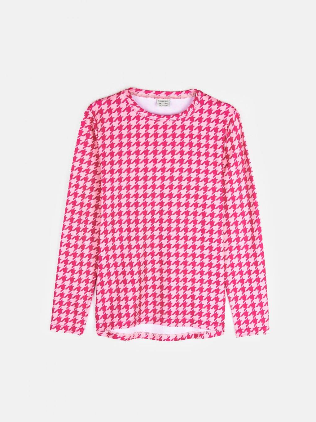 Houndstooth long sleeve t-shirt