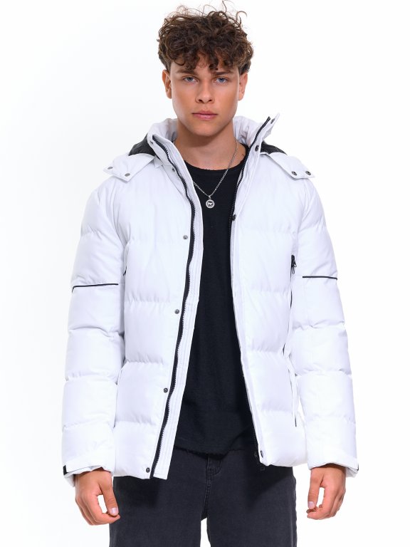 Prešívaná zimná bunda s odopínateľnou kapucňou