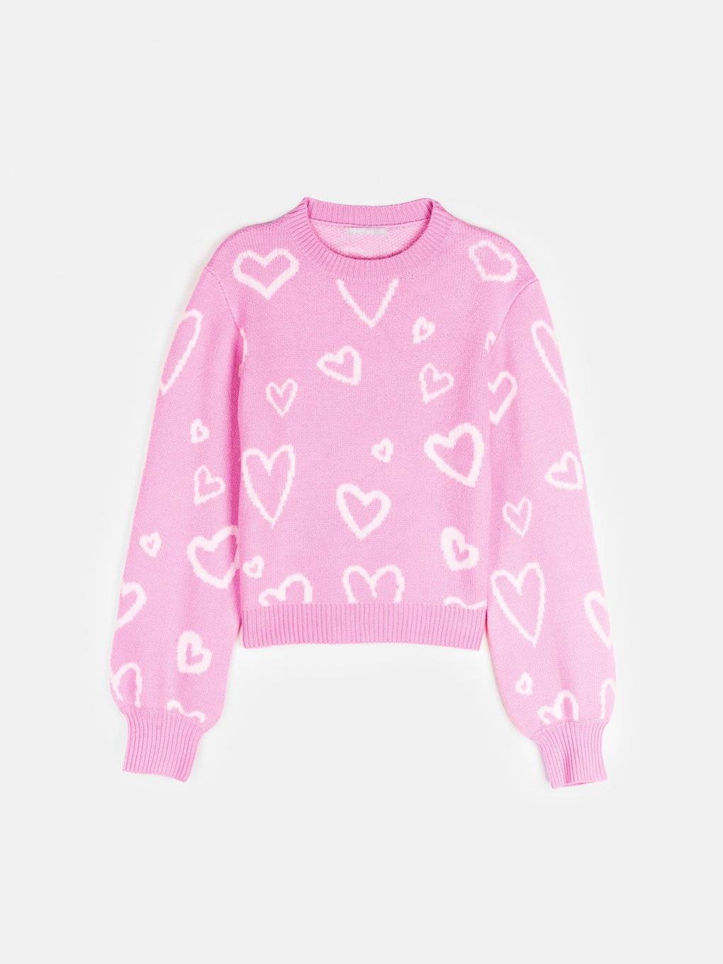 Pullover with hearts