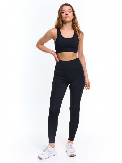 Sports leggings with lacing detail