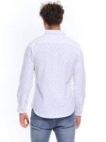 Patterned stretch slim fit shirt