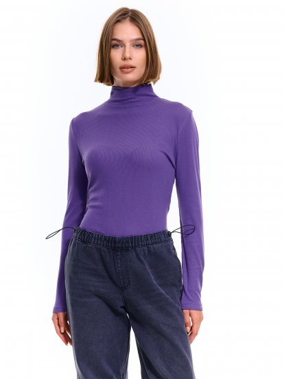 Basic ribbed high neck top