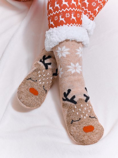 Zateplené vánoční ponožky