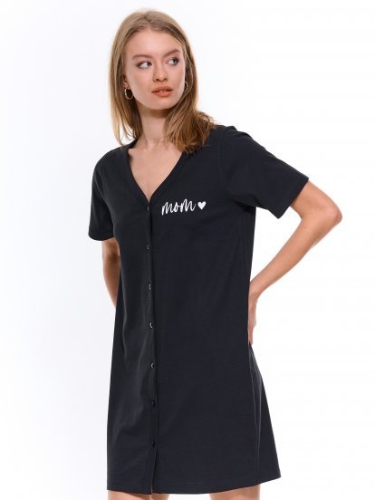 Cotton nightdress with buttons