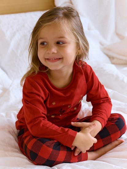 Bawełniana piżama ze świątecznym nadrukiem