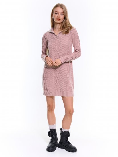 Ladies knitted dress with zipper